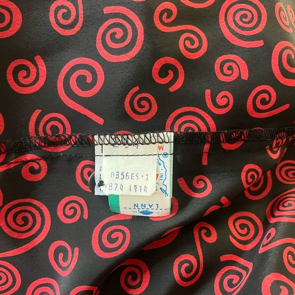 Vintage Lilli Ann Collections Secretary Ascot Button Down Blouse  Abstract Print - Picture 10 of 12